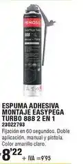 Optimus Penosil - espuma adhesiva mortaje easypega turbo 888 2 en 1 oferta