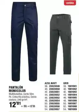 Optimus Velilla - pantalón monocolor oferta
