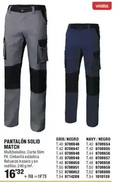 Optimus Velilla - pantalón solid match oferta