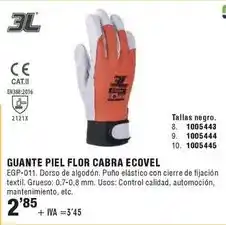 Optimus Guante piel flor cabra ecovel oferta