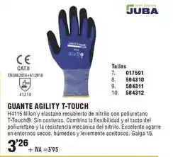 Optimus Juba - guante agility t-touch oferta