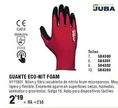 Optimus Juba - guante eco-nit foam oferta