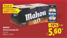 Lidl MAHOU Cerveza tostada 0,0 oferta