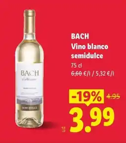 Lidl BACH Vino blanco semidulce oferta