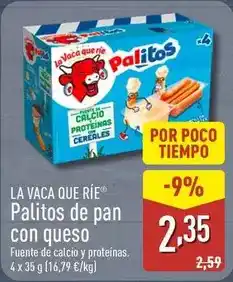 ALDI LA VACA QUE RIE Palitos de pan con queso oferta