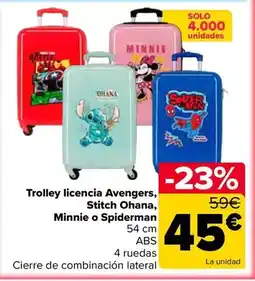 Carrefour Trolley licencia avengers stitch ohana minnie o spiderman oferta