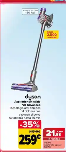Carrefour Dyson - aspirador sin cable v8 advanced oferta