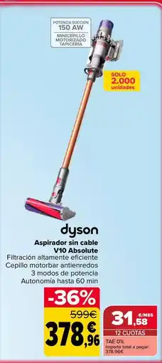 Carrefour Dyson - aspirador sin cable v10 absolute oferta