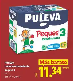 Lidl PULEVA Leche de crecimiento peques 3 oferta
