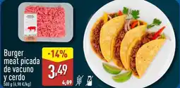 ALDI Burger meat picada de vacuno y cerdo oferta
