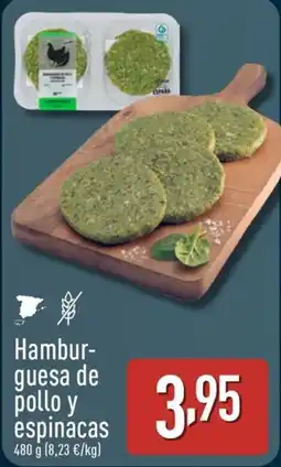ALDI Hambur- guesa de pollo y espinacas oferta