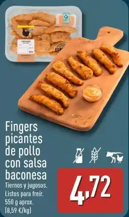 ALDI Fingers picantes de pollo con salsa baconesa oferta