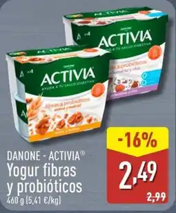 ALDI DANONE ACTIVIA Yogur fibras y probióticos oferta