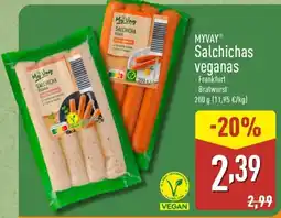 ALDI MYVAY Salchichas veganas oferta