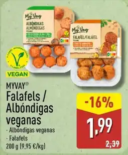 ALDI MYVAY Falafels / Albóndigas veganas Albóndigas veganas oferta