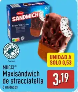 ALDI MUCCI Maxisándwich de stracciatella oferta