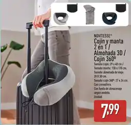 ALDI NOVITESSE Cojín y manta 2 en 1/ Almohada 3D/ Cojín 360° oferta