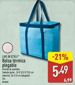 ALDI LIVE IN STYLE Bolsa térmica plegable oferta