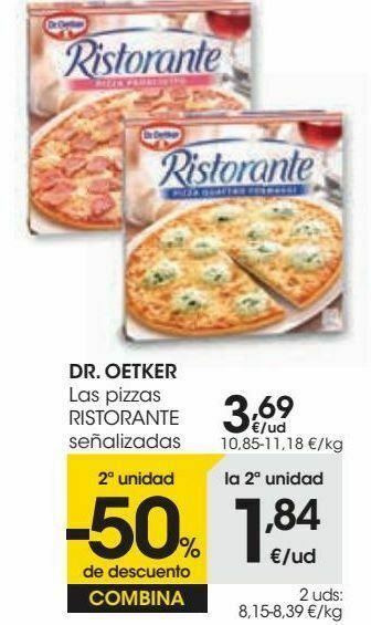 Eroski Dr.oetker las pizzas ristorante señalizadas oferta