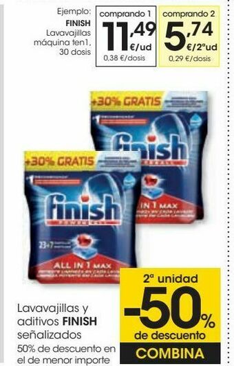 Eroski Finish lavavajillas máquina ten1 oferta