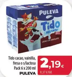 Spar Tenerife PULEVA Tido cacao, vainilla, fresa o s/lactosa oferta