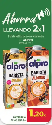 Spar Tenerife ALPRO Barista bebida de avena o almendra oferta
