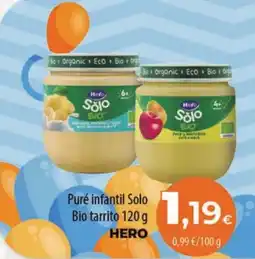 Spar Tenerife HERO Puré infantil Solo Bio tarrito oferta