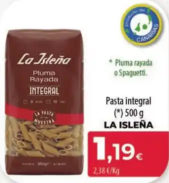 Spar Tenerife LA ISLEÑA Pasta integral oferta