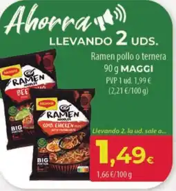 Spar Tenerife MAGGI Ramen pollo o ternera oferta