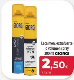 Spar Tenerife GIORGI Laca men, extrafuerte o volumen spray oferta