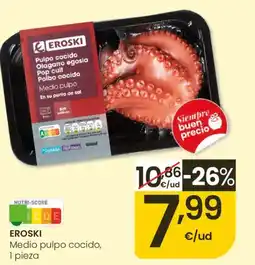 Eroski EROSKI Medio pulpo cocido, oferta