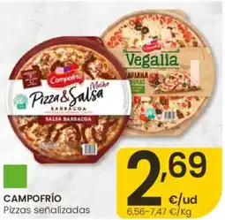 Eroski CAMPOFRÍO Pizzas señalizadas oferta