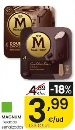 Eroski MAGNUM Helados señalizados oferta