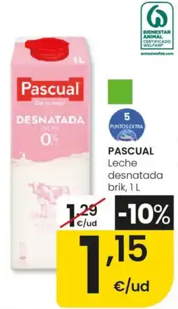 Eroski PASCUAL Leche desnatada oferta