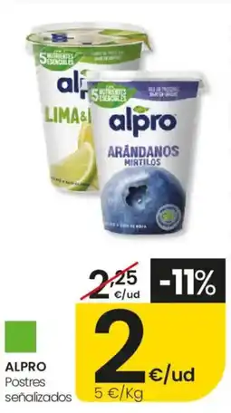 Eroski ALPRO Postres señalizados oferta