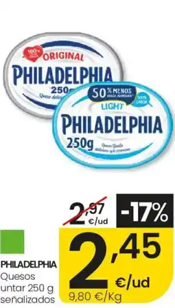 Eroski PHILADELPHIA Quesos untar señalizados oferta
