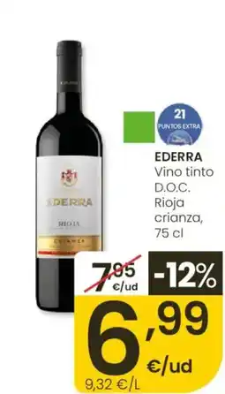 Eroski EDERRA Vino tinto D.O.C. Rioja crianza oferta