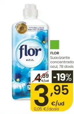 Eroski FLOR Suavizante concentrado azul oferta
