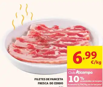 Filetes de panceta fresca de cerdo
