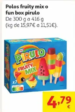 Alcampo Polos fruity mix o fun box pirulo oferta