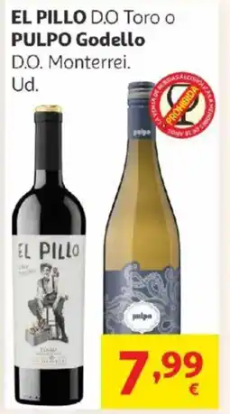 Alcampo EL PILLO DO Toro o PULPO Godello D.O. Monterrei. oferta
