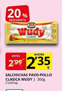 Supermercados MAS WUDY Salchichas pavo-pollo clasica oferta