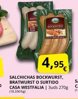 Supermercados MAS CASA WESTFALIA Salchichas bockwurst, bratwurst o surtido oferta