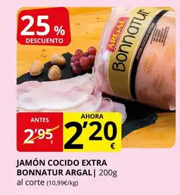 Supermercados MAS ARGAL Jamón cocido extra bonnatur oferta