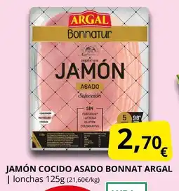 Supermercados MAS ARGAL Jamón cocido asado bonnat oferta