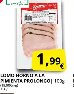 Supermercados MAS PROLONGO Lomo horno a la pimienta oferta