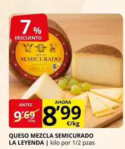Supermercados MAS LA LEYENDA Queso mezcla semicurado oferta