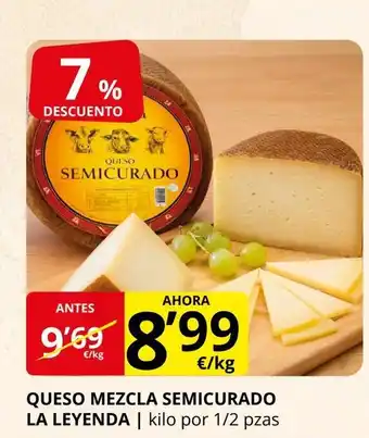 Supermercados MAS LA LEYENDA Queso mezcla semicurado oferta