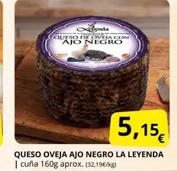 Supermercados MAS LA LEYENDA Queso oveja ajo negro oferta