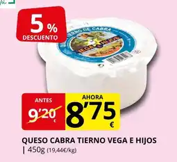 Supermercados MAS VEGA E HIJOS Queso cabra tierno oferta